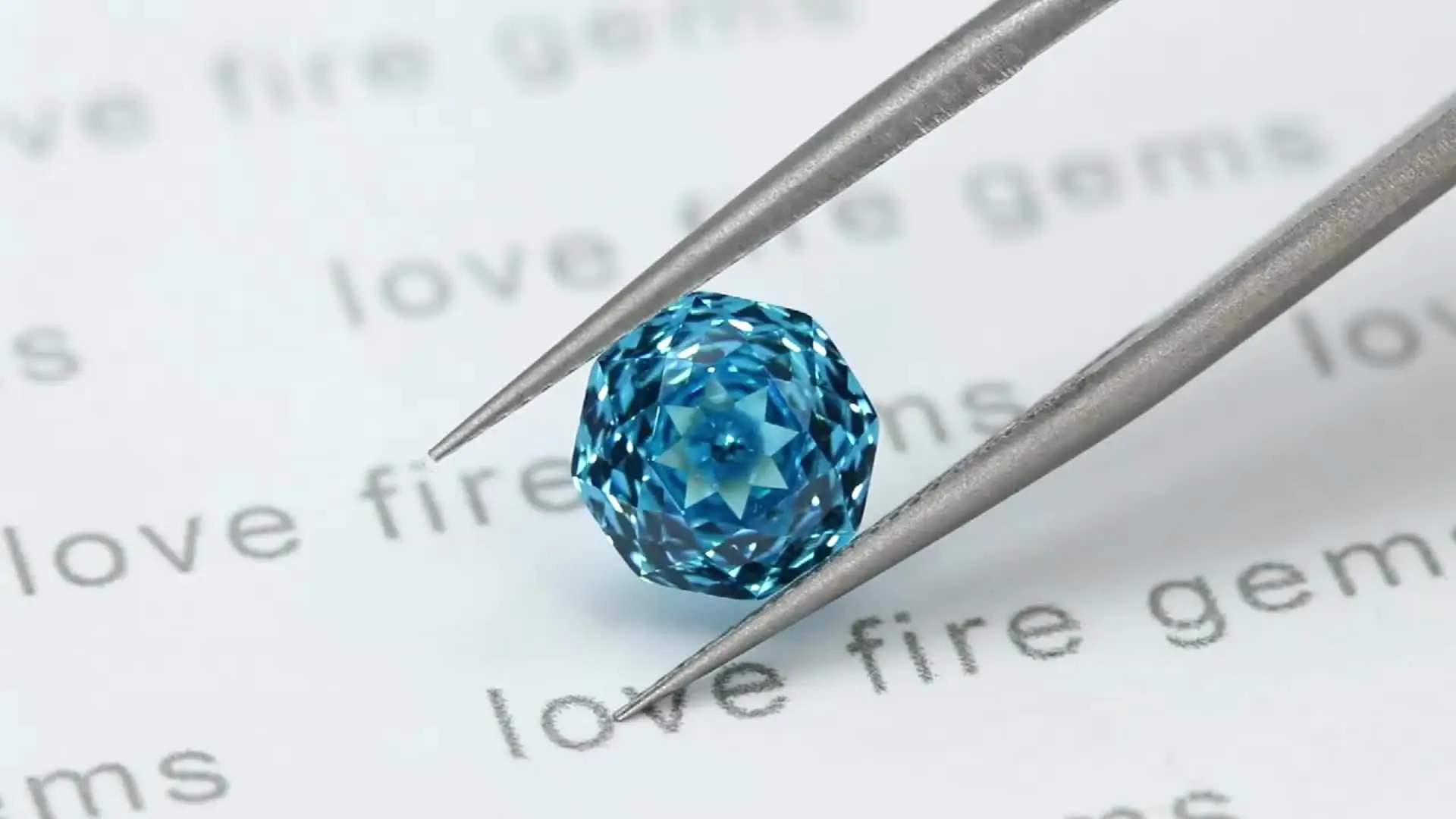 Wuzhou Artificial Gem Millennium Rose Cut Octagonal Bare Stone Zircon Aqua Blue Cubic Zirconia