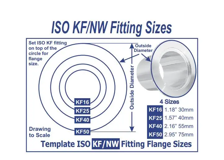 Flange Size NW-40 to 50 2Pc USA Reducer Conical KF-40 to KF-50 Vacuum Fittings 