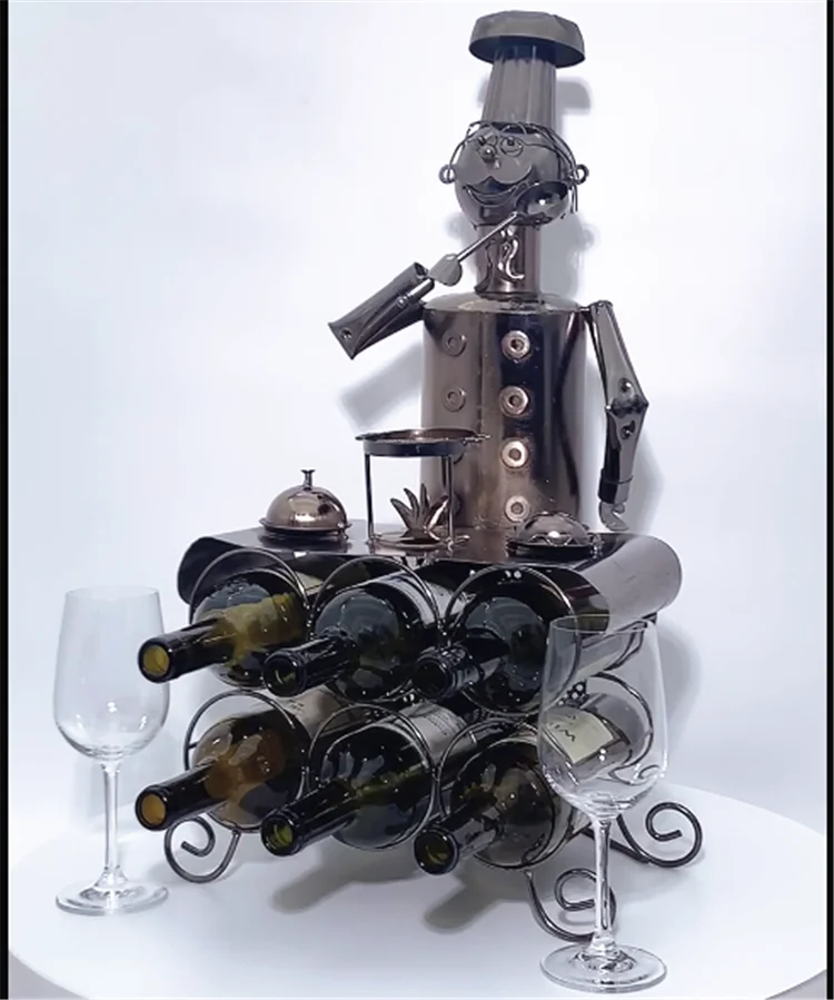 家庭金属台面瓶架做饭酒瓶支架台式酒架葡萄酒存储 - buy cook wine