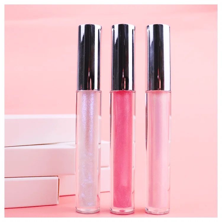 2021 New Wholesale Oem Odm Low Moq 6 Colors Holographic Vegan Glitter Custom Vendors Plumping Lips Lipgloss Clear