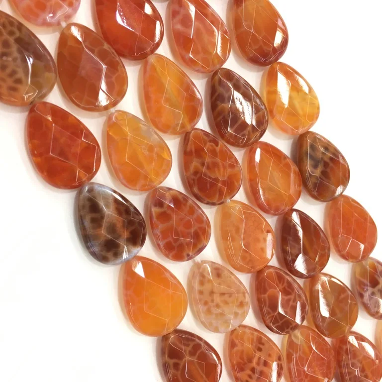 天然橙色 bostwana 玛瑙平泪滴松珠切面宝石珠宝制作和设计 aaa 质量
