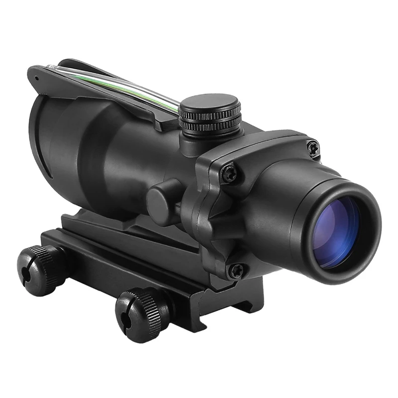 Tactical Riflescope Airsoft Rifle Scope Real Fiber Optics Green Dot