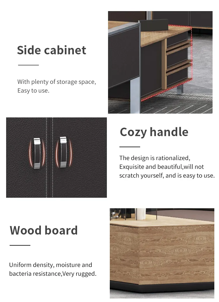 Pengpai High Class Ergonomic Table Furniture Executive Office Desk With Metal Legs