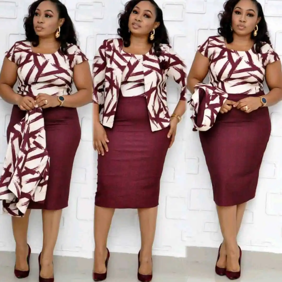 Turkey Women Office Clothes Smart Wear Hot Sale African 2pieces Set