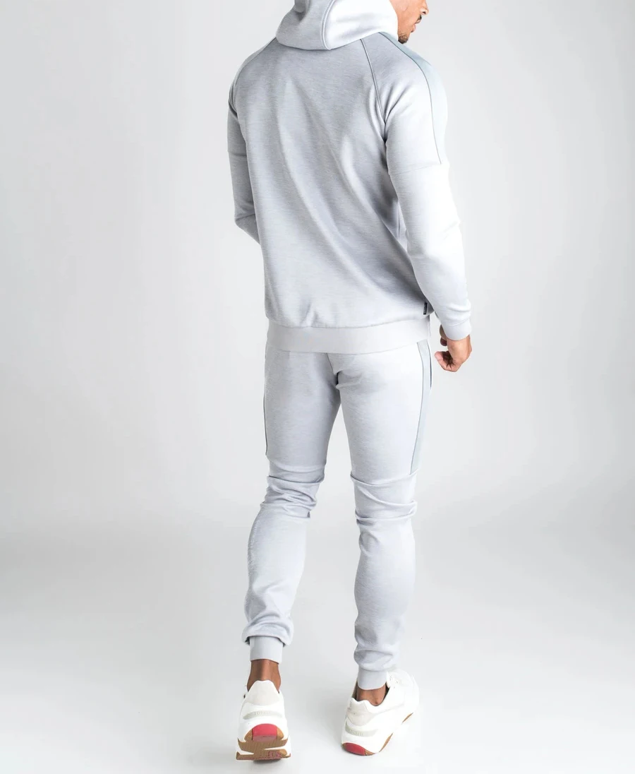 White Sportswear Mens Training Tracksuits 2 Piece Set Outdoor Running