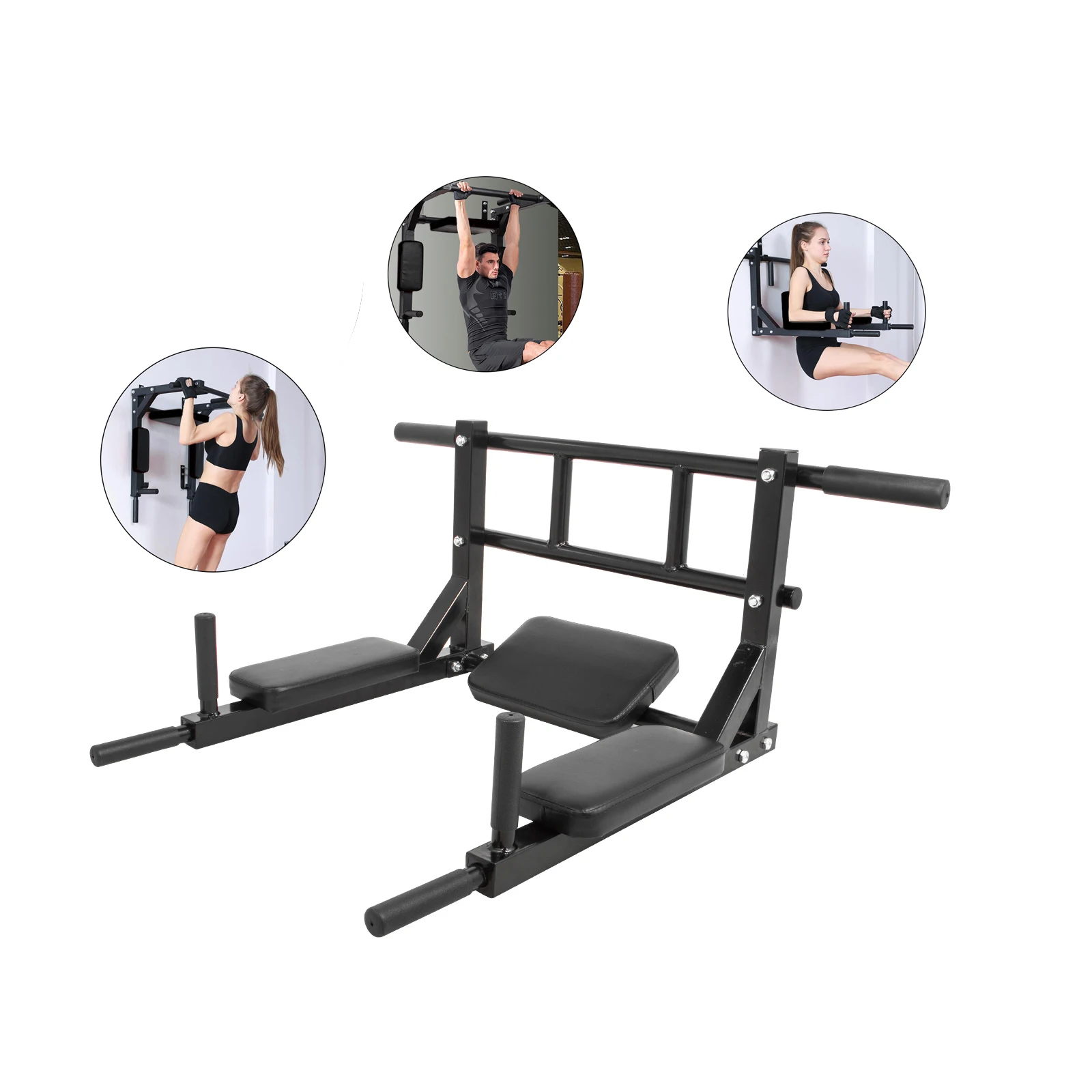 Healthy Sport Wall Mounted Pull Up Bar Dip Station Pull Bar Chin up Bars pull up dip station