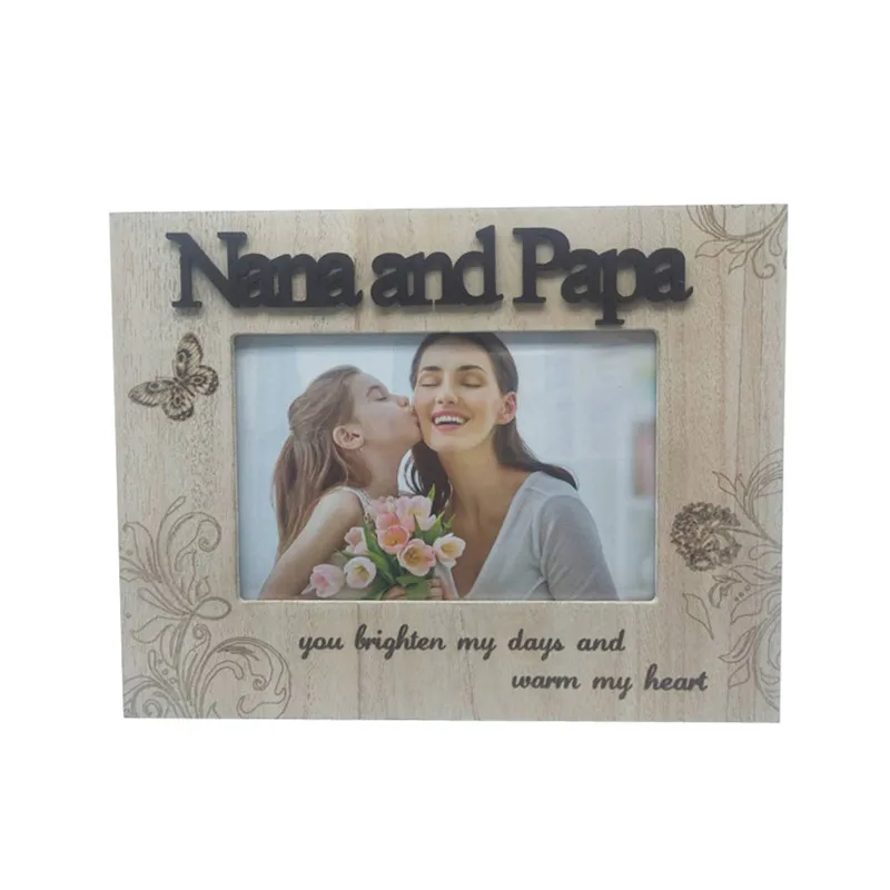 Customized hinged wooden photo frame 4x6 inch engraved picture frame