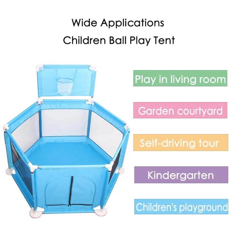 Hot Sell Baby Play Yard Folding Safety Fences Playpen+Wave Toy Ball L0229