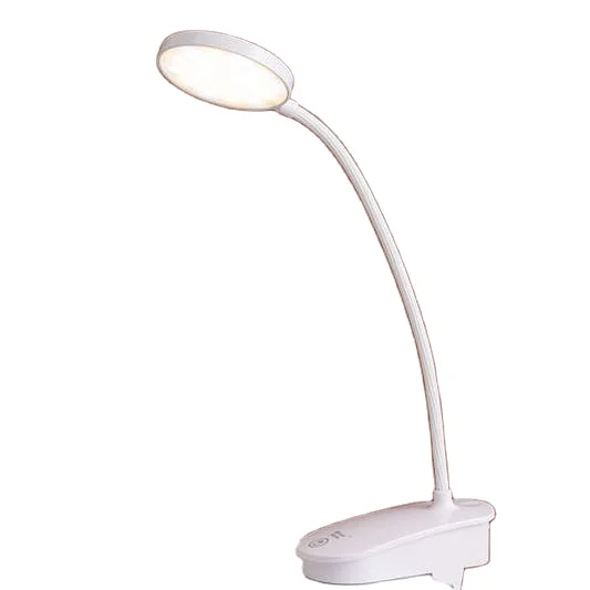Amazon hot sale 2020 Led Desk lamp with USB power Foldable Clip Bed Reading Book Night Light LED white table lamp