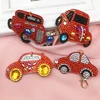 4 Pieces 5D Diy Diamond Painting Keychain Car Picture Cartoon Design Key ring decoration