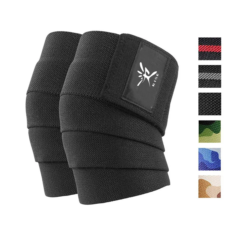 Knee straps Knee Wraps with logo customized for Weightlifting Men & Women (pair)