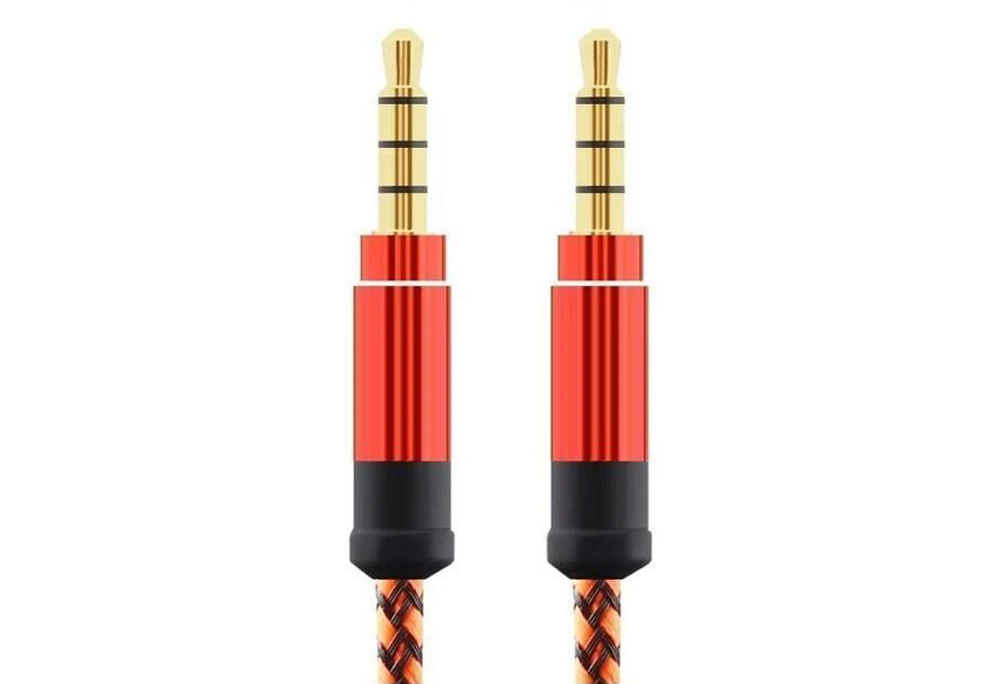 1.5m 3m Length Nylon Fabric Braided 3.5mm Male To Male Stereo Headphone