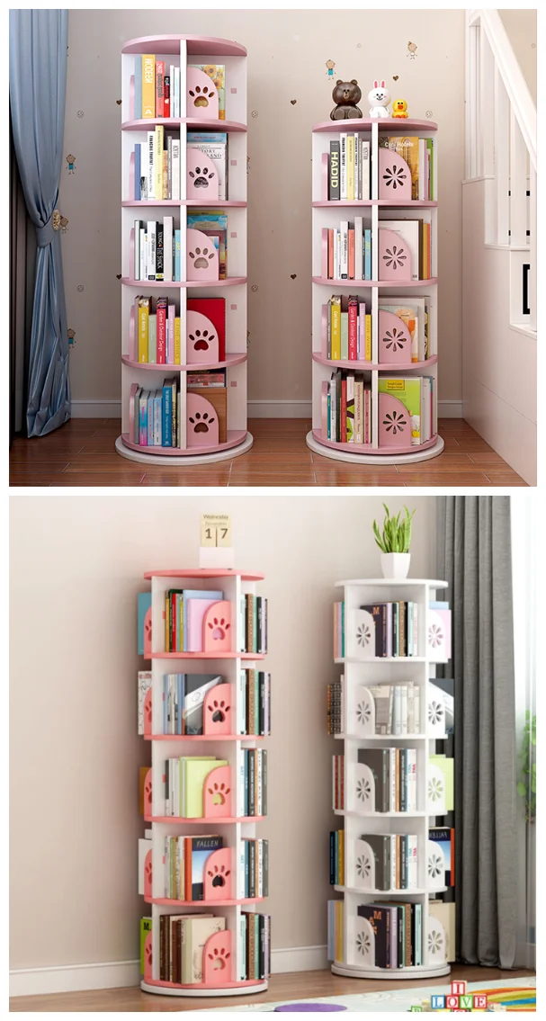 Rotating Bookshelf 360 Degree Rotatable Kids Bookshelf Home Furniture