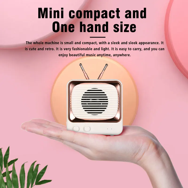 DW02 Retro Design Wireless Blue-tooth 5.0 Speaker Portable Mini TV Speaker 4D Sounds HIFI Loudspeaker Handfree Noise Reduction - ANKUX.COM
