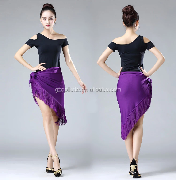 Girls Dance Skirt Child Black Stage Performance Fringe Skirt Women