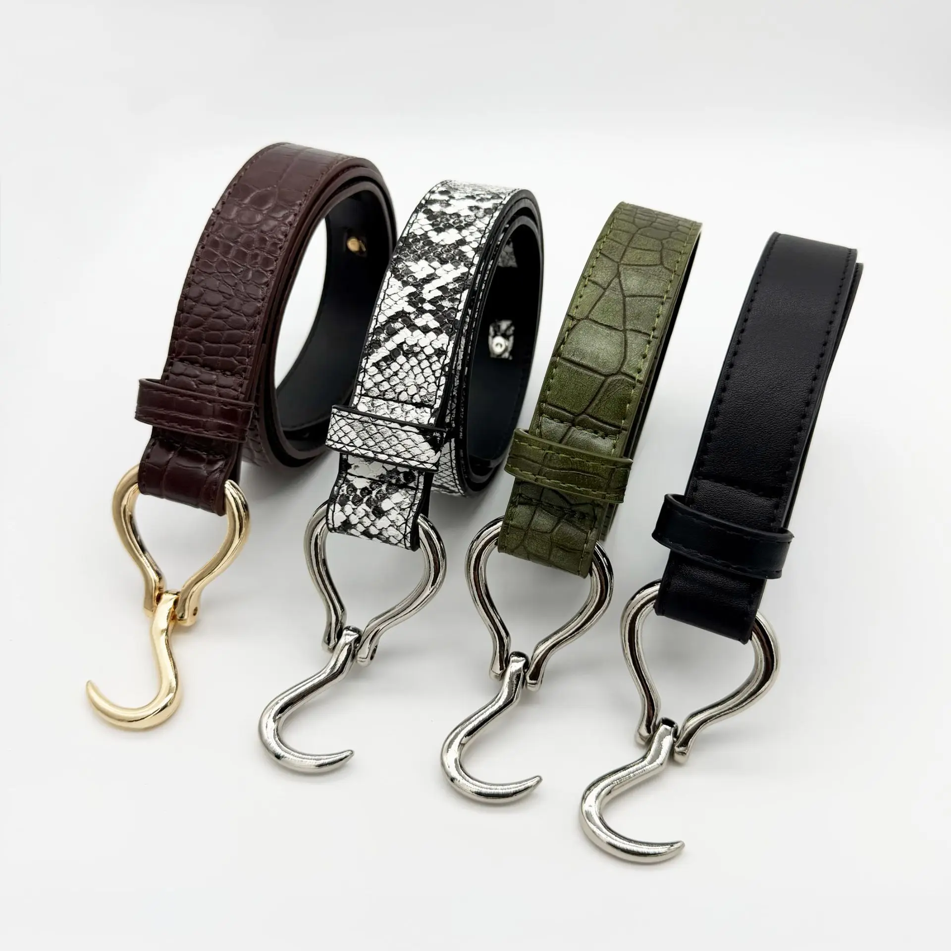 2026 New Fashion Design Women's With No-Hole Hook Solid Alloy Buckle, Heavy-Duty Versatile Jeans Belt_voghion.com