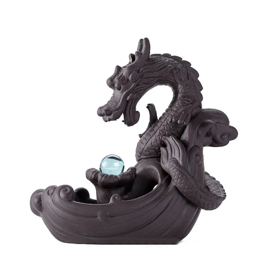 Worldwide Free Shipping Ceramic Backflow Incense Burner Dragon Ceramic Smoke Waterfall Incense Holder Censer