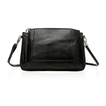 simple black leather bag