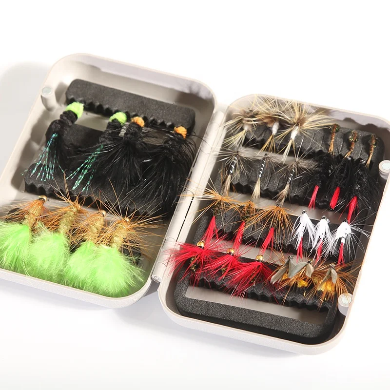 Fly Fishing Flies Assortment Kit With Box For Bass Trout Salmon Fishing