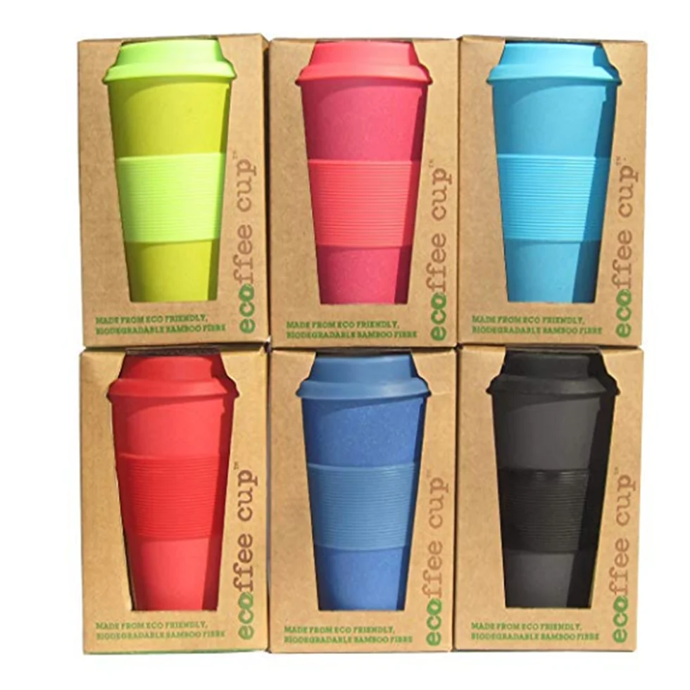 Biodegradable Ecofriendly Reusable Bamboo Coffee Cup With Silicone