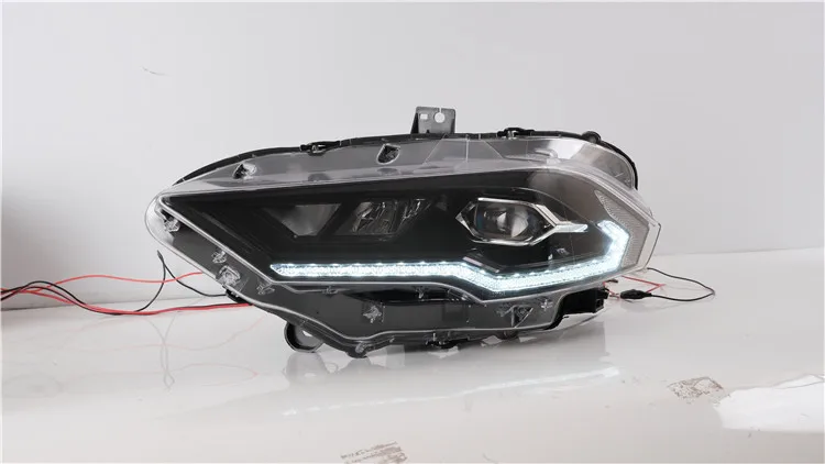VLAND factory for 2018-UP Mustang Modified Head light with LED DRL Sequential signal LED beam lens and welcome light