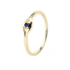 Blue Evil Eye Anillos De Ojos Gold Plated Tazanite Color Cubic Zircon Stone 925 Sterling Silver Eye Ring