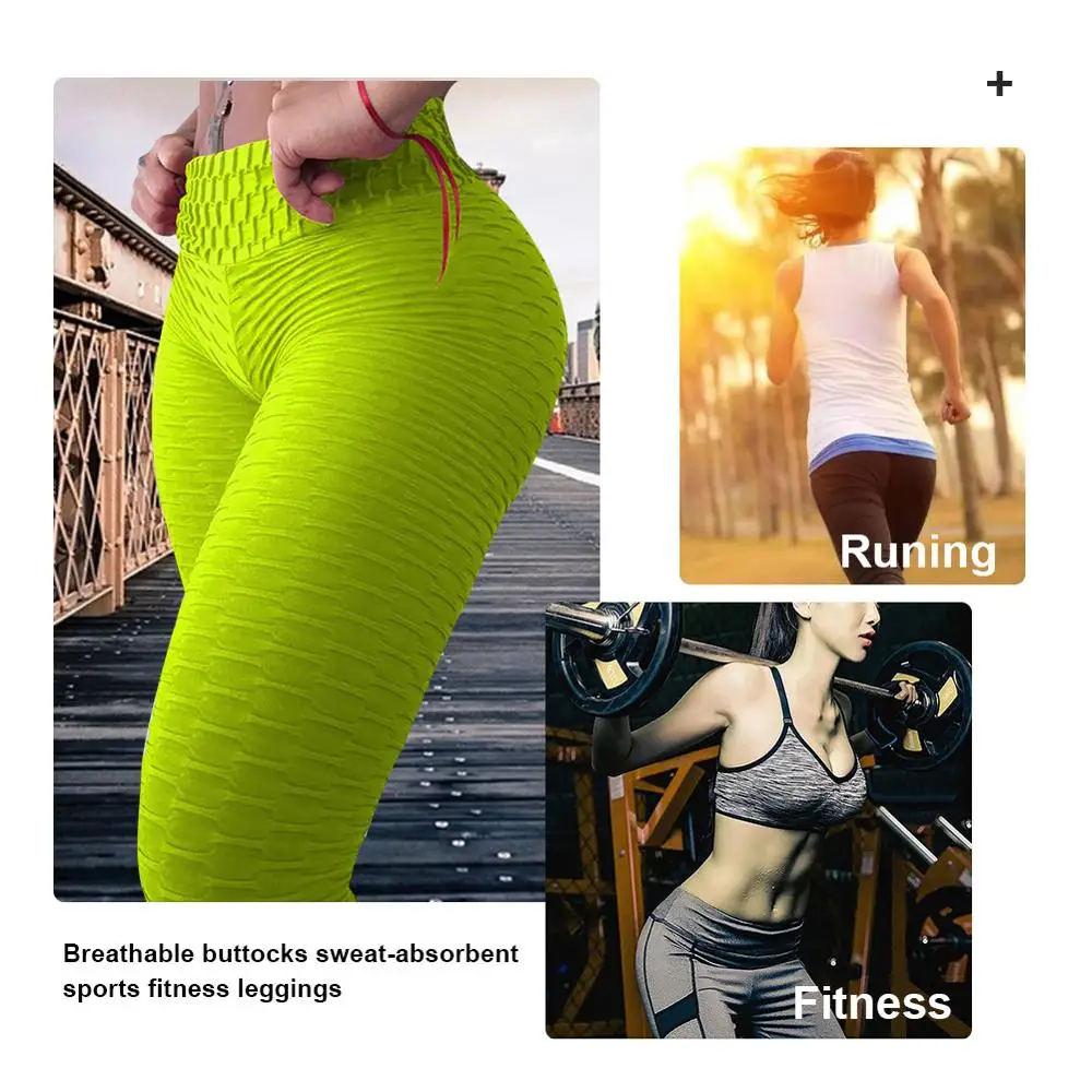 New Elastic Jacquard Push Up Scrunch Butt High Waisted Workout Sport Leggings Custom Yoga Pants Leggings