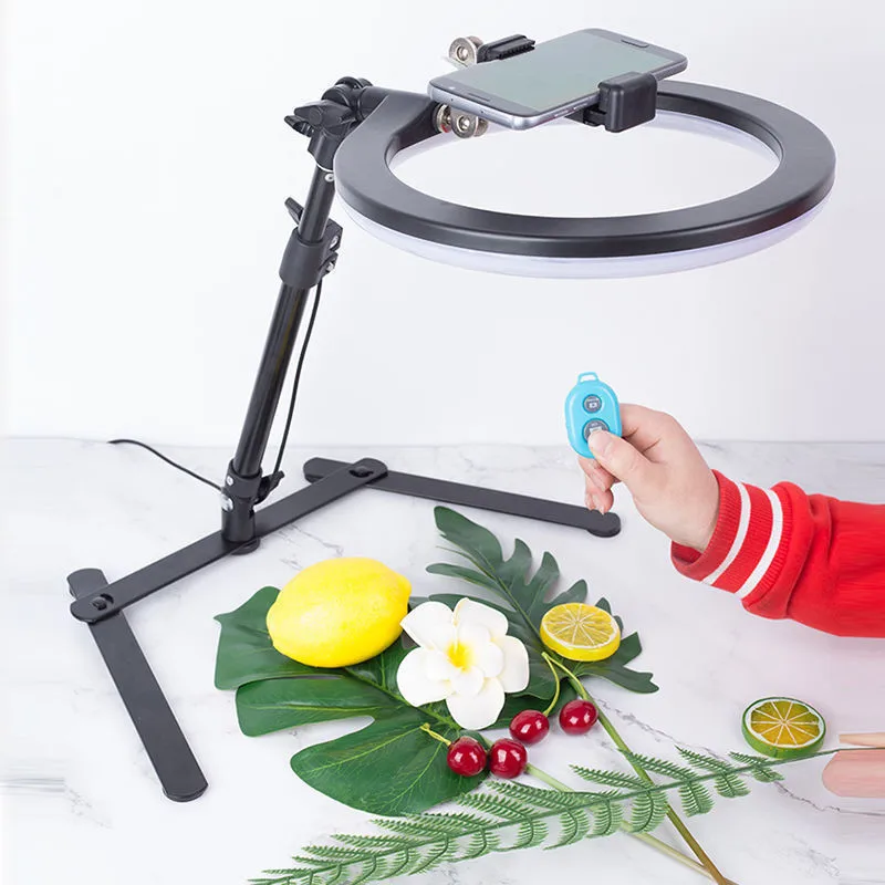 Table Top Dimmable 10 Inch LED Ring Light Tripod For Live Broadcast