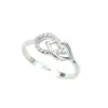 Hollow design diamond shaped link for female 925 gold plated double leaf ring