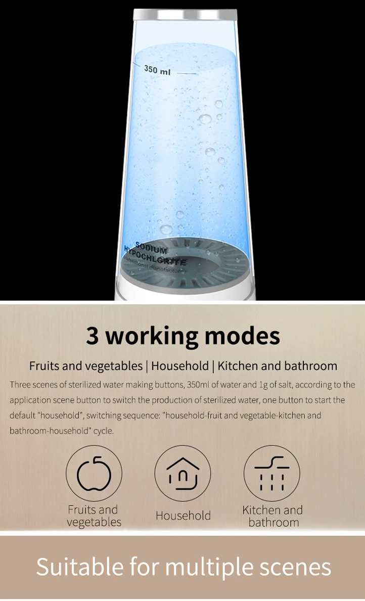 Olansi منتج جديد تصنيع المعدات الأصلية المطهر المطهر المطهر رذاذ الماء الصوديوم هيبوكلوريت صانع naclo3 مولد المطهر