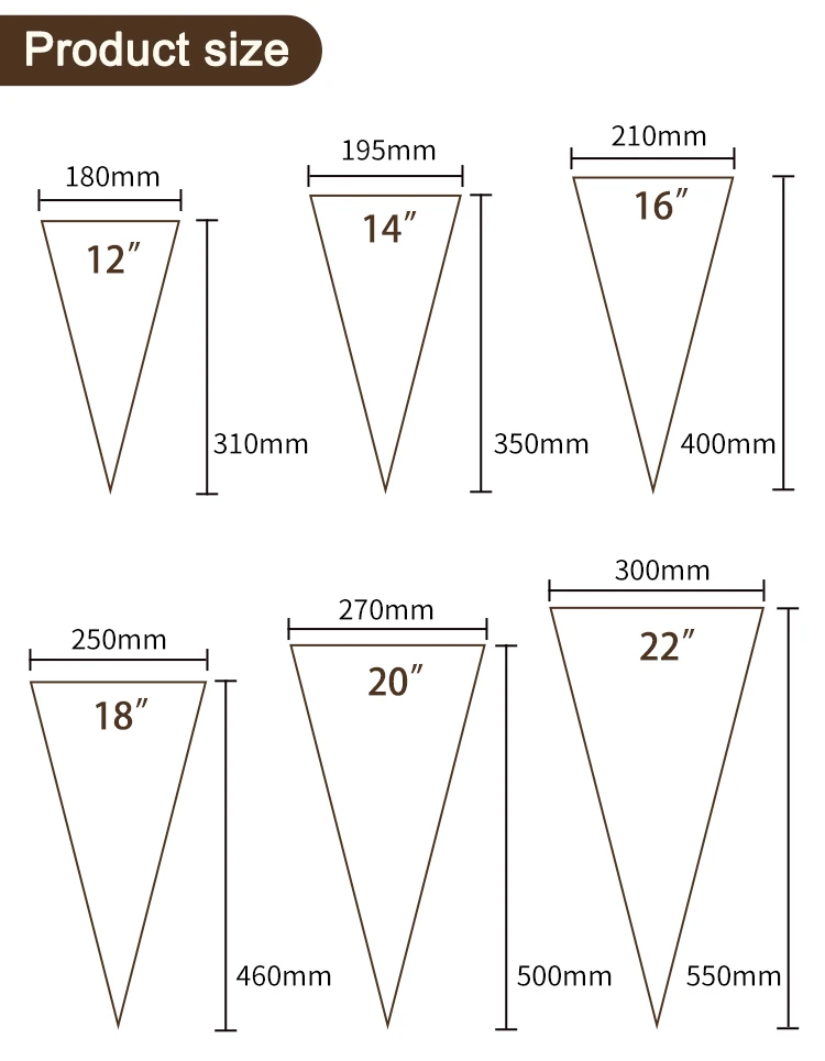 Wholesale Tipless Piping Bags Disposable Nozzles Bag Cake Decoration