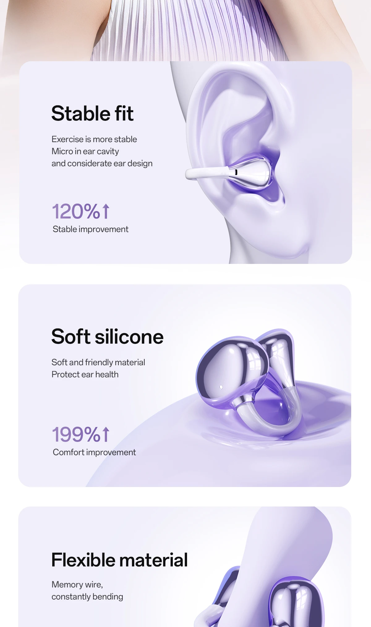 M159 OEM ODM Open Ear Clip Wireless Earbuds BT 6.0 40H Battery LED HD Calling ENC Waterproof Dual Transducers Custom Logo