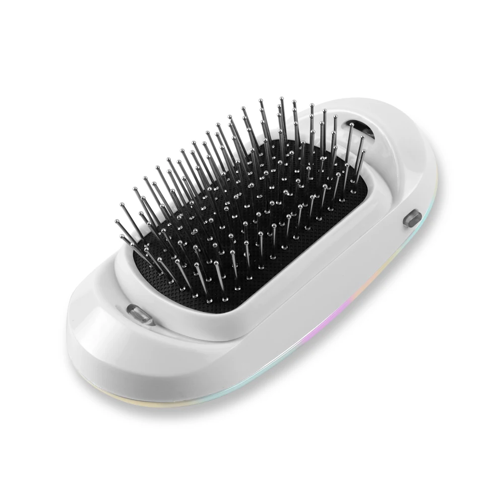 2.0 Antic-Static Hair Brush Portable Electric Ionic Hairbrush Vibrating Scalp Massage Comb Double Negative Ions Comb