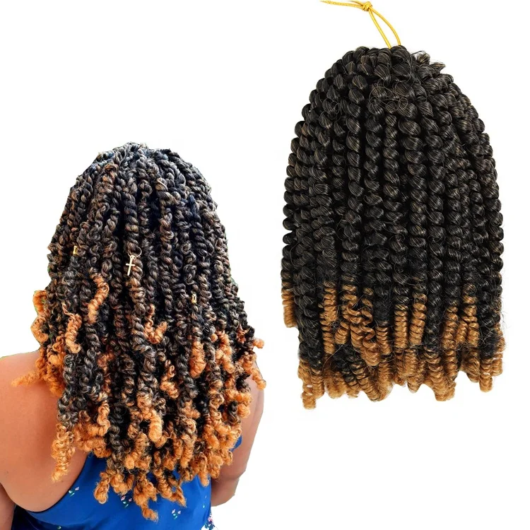 

8inch Small Crochet Braids Passion Twist Hair Mixed Color Synthetic Braiding Hair For Spring Twist Hair Extension
