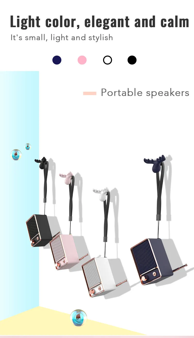 Beauty design retro TV classical speaker square shape radio mini speaker 3D surround handsfree portable bluetooth speaker DW01 - ANKUX.COM
