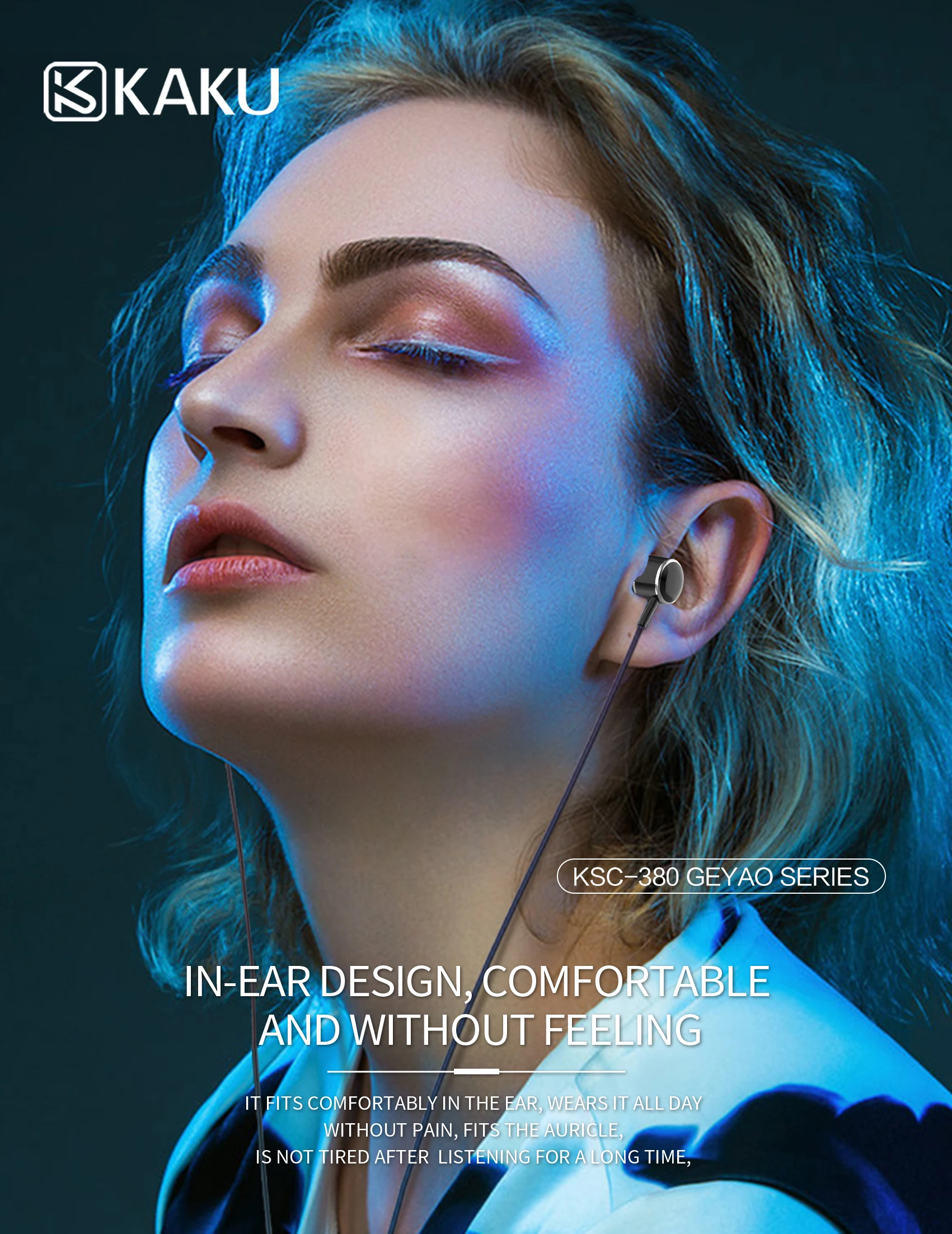 Kaku 3.5mm Stereo Music Earphones Portable headphone Wired In-Ear Headset with Microphone for mobile phone - ANKUX.COM