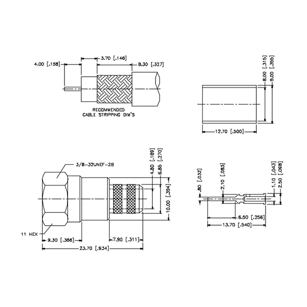 Rf Connector Ftype Straight Male Plug Crimp Rg6 75 Ohm For Catv High