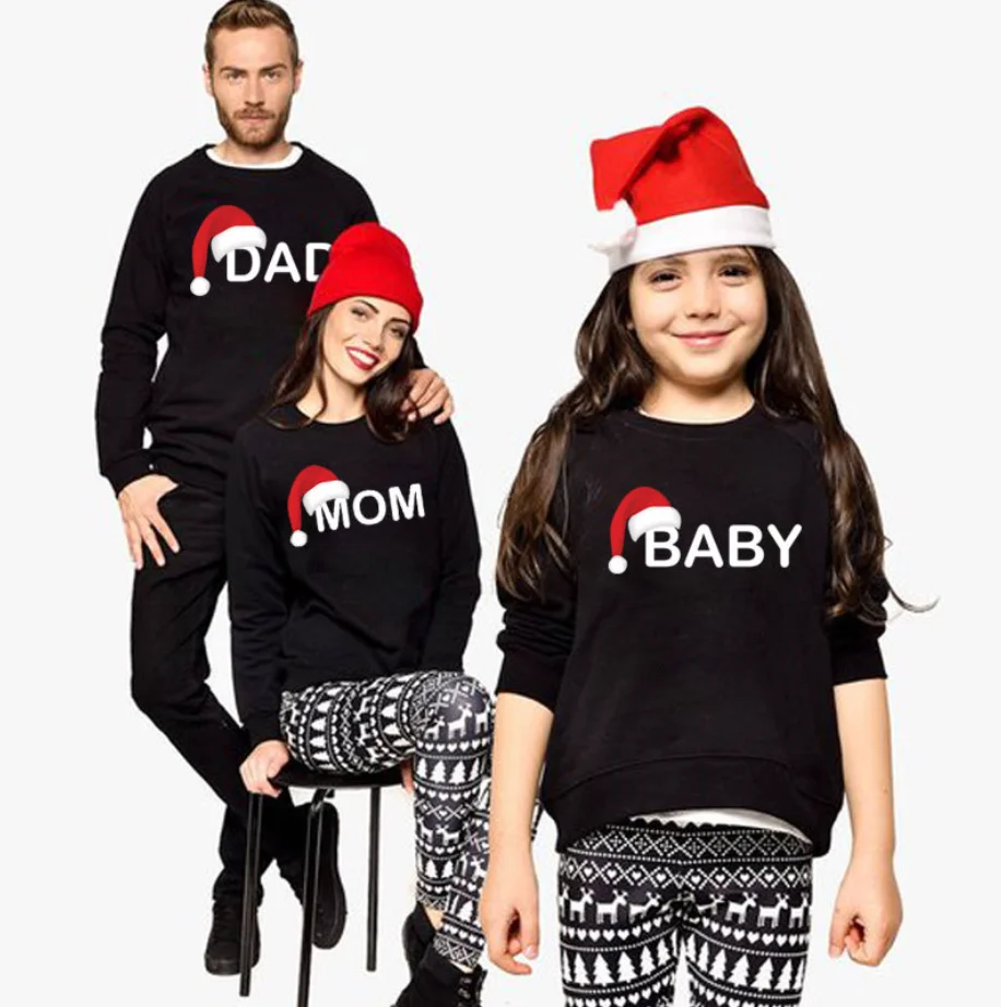 Dad Mom Baby Christmas Clothing for Family hoody matching outfits clothes  mother daughter father son Christmas Sweater Shirt| Alibaba.com