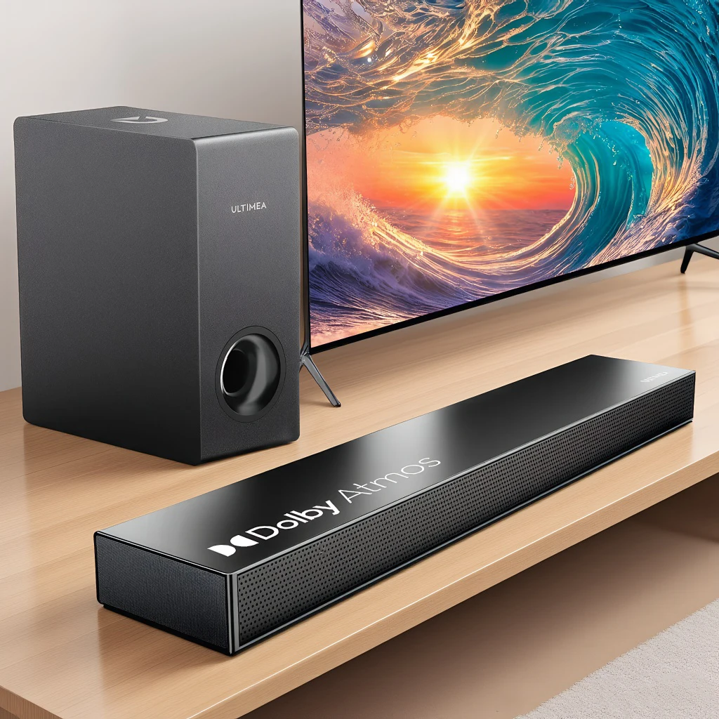 Side-by-side comparison of 2.1 and 5.1 soundbar packaging and components