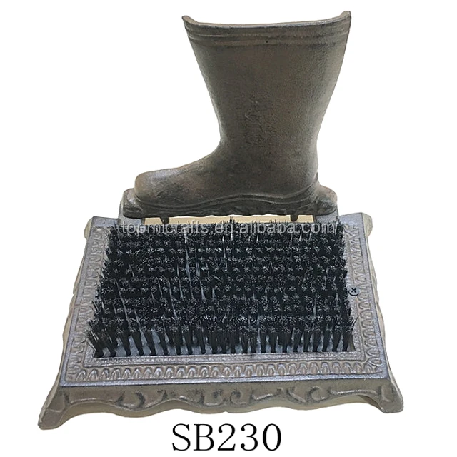 Metal Crafts Shoe Boot Brush With Scraper Outdoor/home Decorative Cast