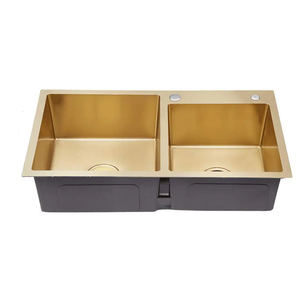 Gold Kitchen Sink Two Bowl Sink Stainless Steel Buy Stainless Steel   H027812a6edaa45688511e093163c048fT 