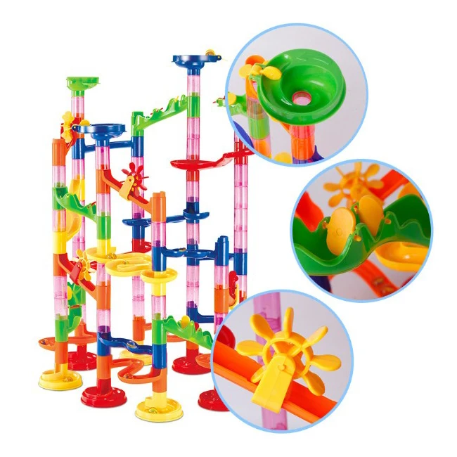 105pcs Set Marble Race Run Building Blocks Toy Diy Construction Maze ...