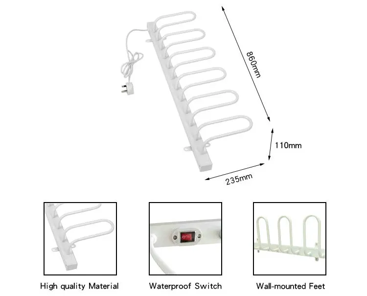 Household Wall Mounted Heated Ski Boot Rack Aluminum Electric Shoe ...