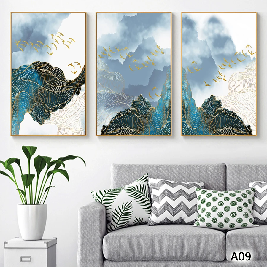 Modern Glass Painting Designs 3 Panel Canvas Wall Art With Acid Free ...