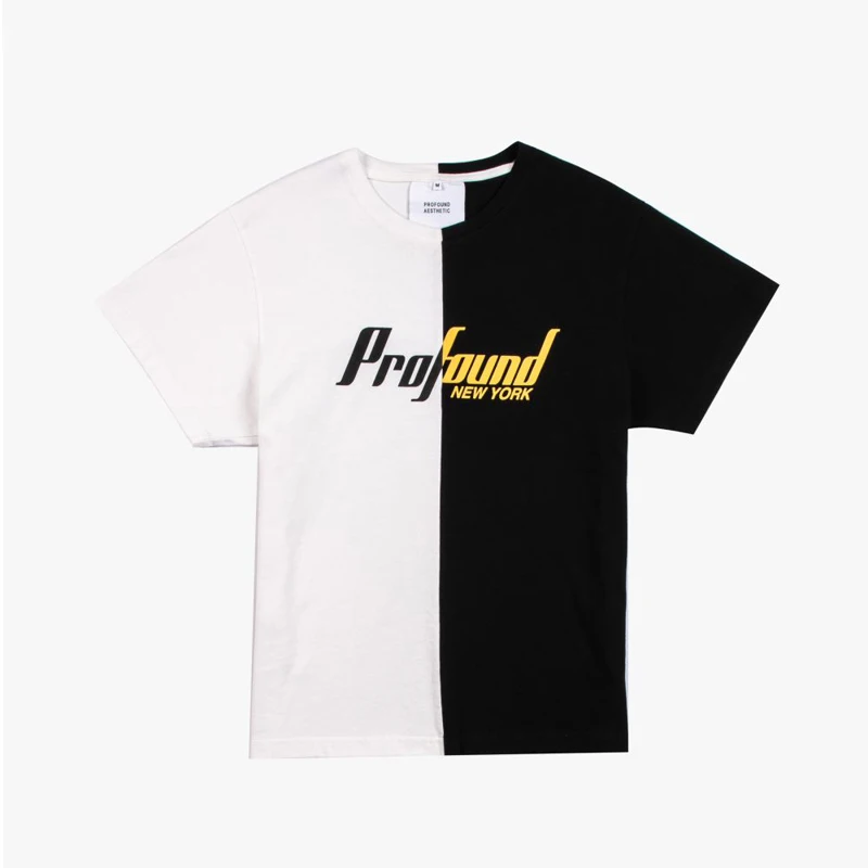 DiZNEW 100% cotton Customize your own printed brand logo black white collage neutral T-shirt supplier