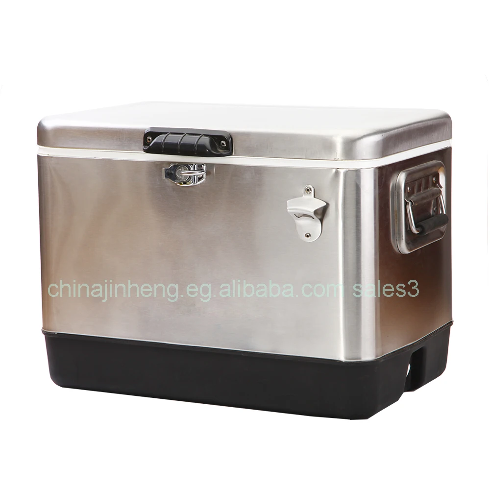 small stainless steel cooler