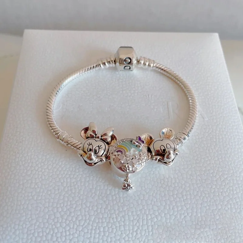 Sterling Silver 925 Cute Kids Bracelet Jewelry Diy Mickey Charm Bracelet Kids Bracelet For Baby