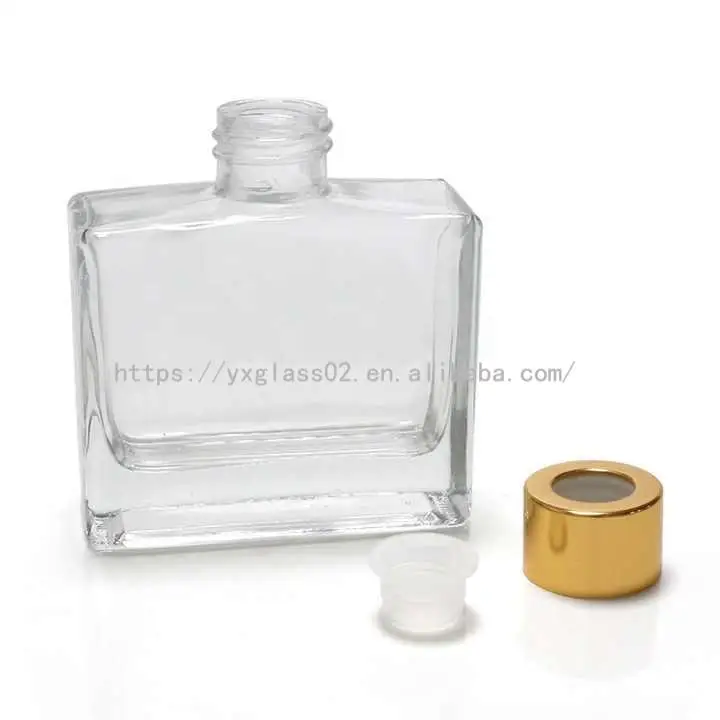 OEM 10ml15ml20ml50ml100ml flat shoulder rectangle essential oil/perfume empty glass bottle support custom cap color with reducer supplier