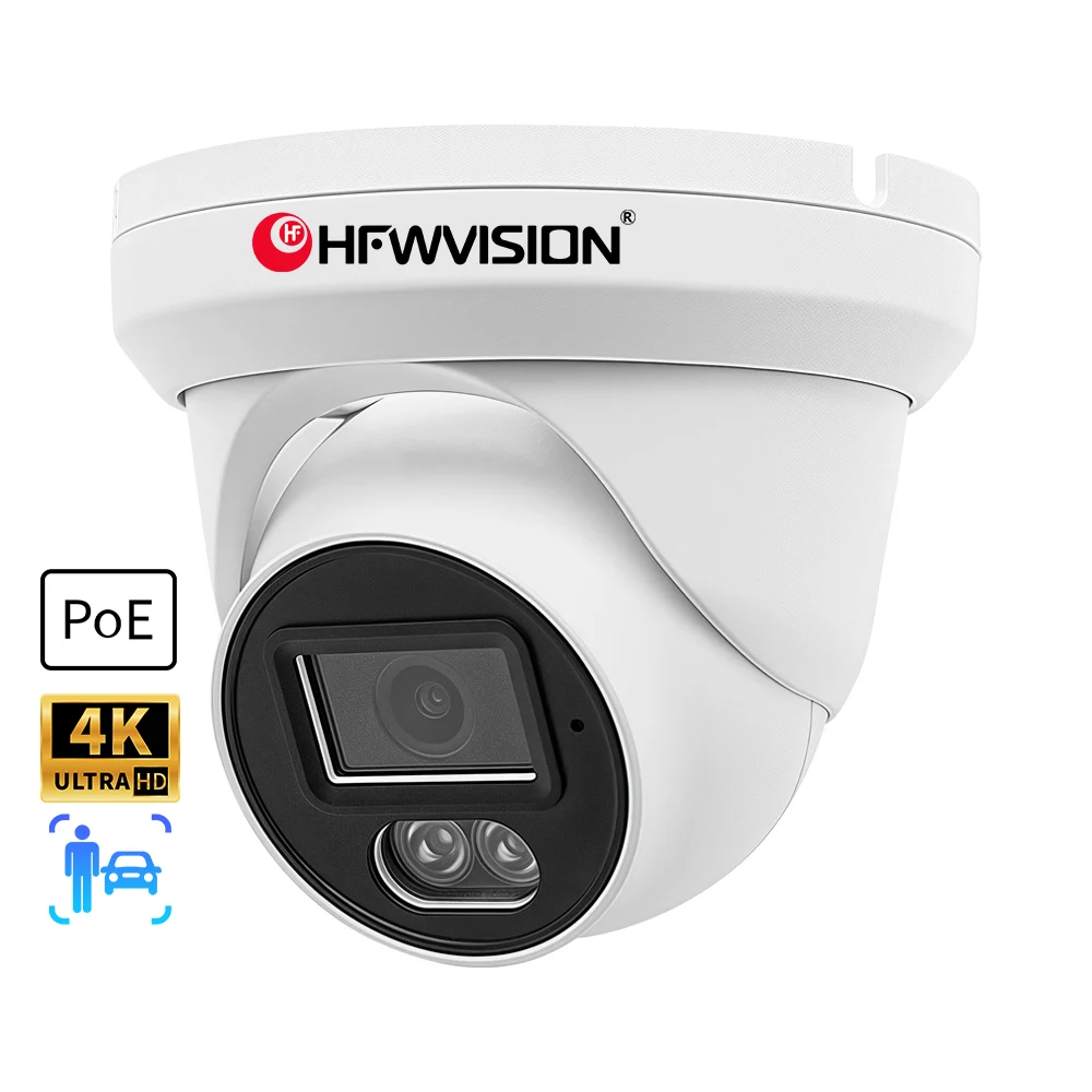 ONVIF-compliant 4-channel NVR with connected PoE cameras