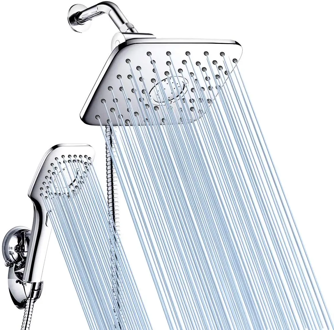 Adjustable High Pressure Rainfall Showerhead Combo with Strong Suction Cup Holder